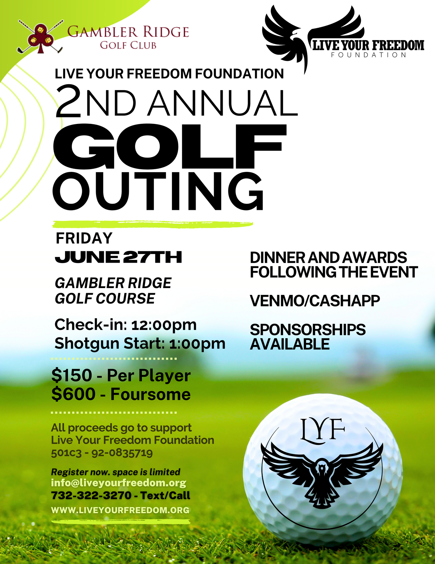 2nd Annual Live Your Freedom Golf Outing 2025