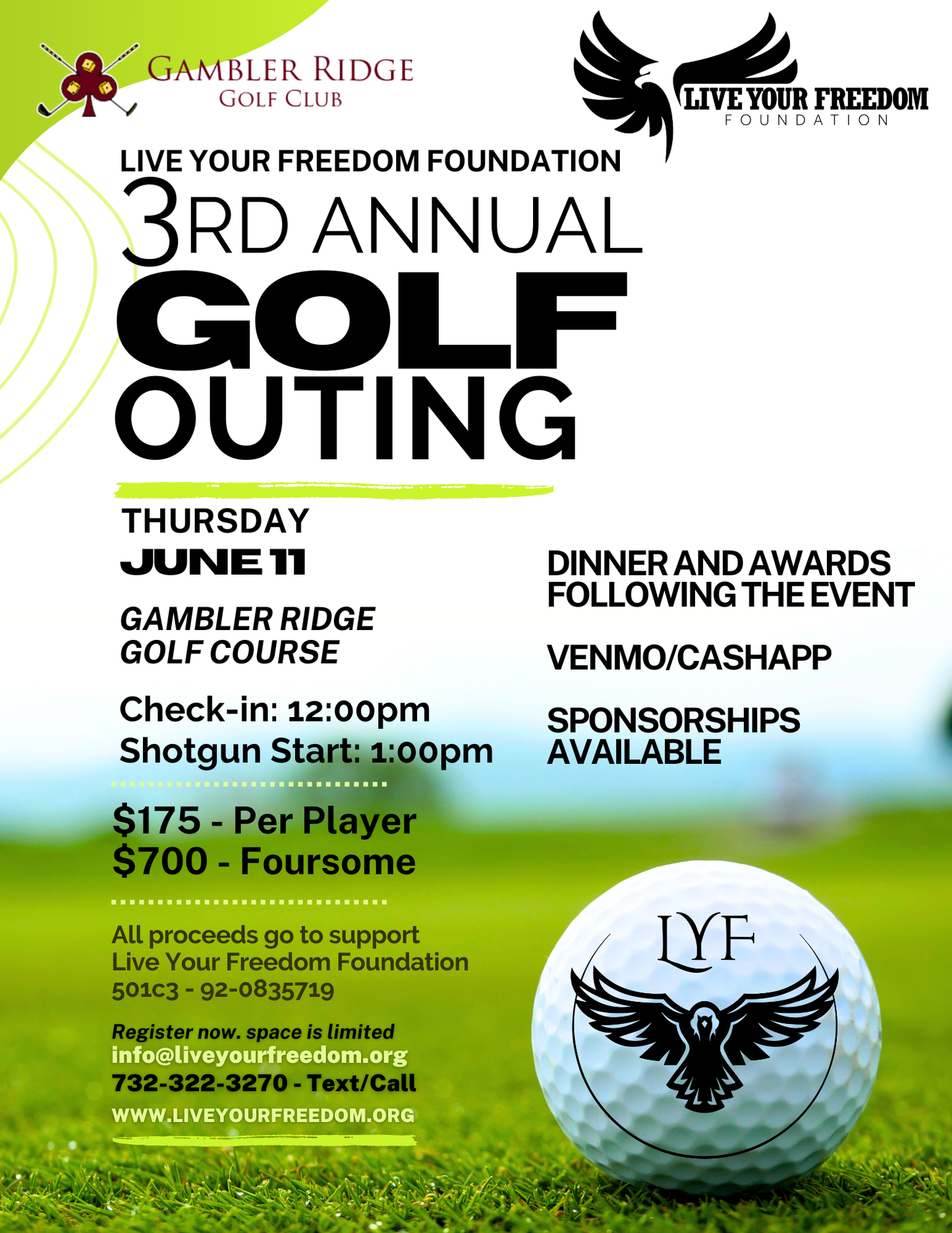 3rd Annual Live Your Freedom Golf Outing 2026