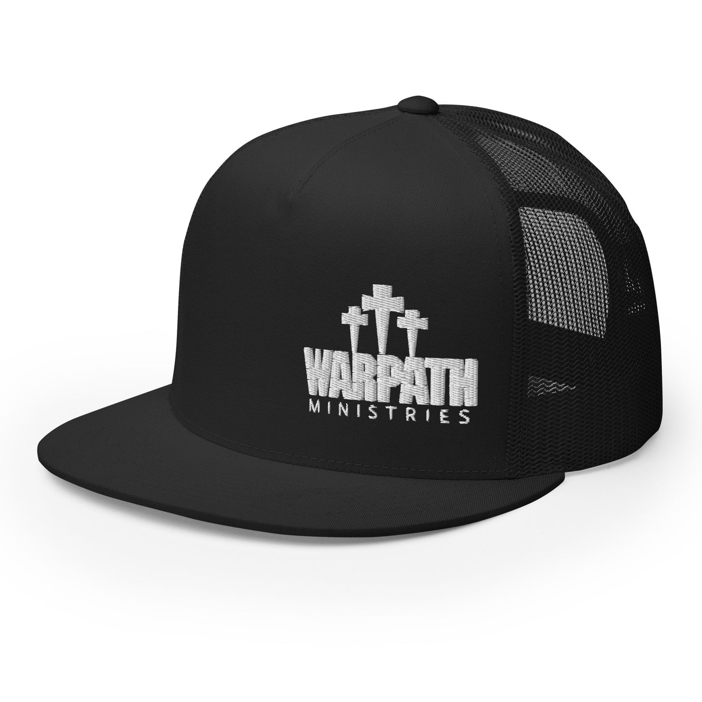 Warpath 3 Crosses White Lettering Trucker Cap