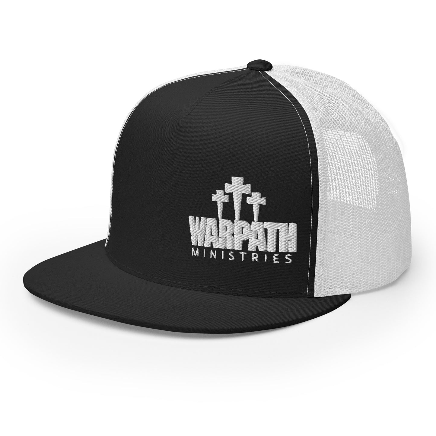 Warpath 3 Crosses White Lettering Trucker Cap